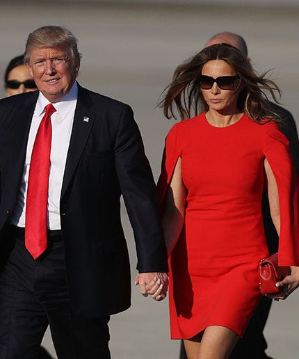 Trumps Mar A Lago Trip Melania Red Dress Designer Trumps Mar A Lago Trip Melania Red Dress Designer