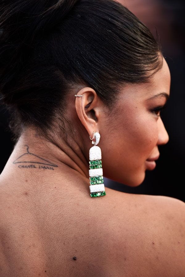 chanel iman hanger joke models with cute small tattoos pictures chanel iman hanger joke models with cute small tattoos pictures
