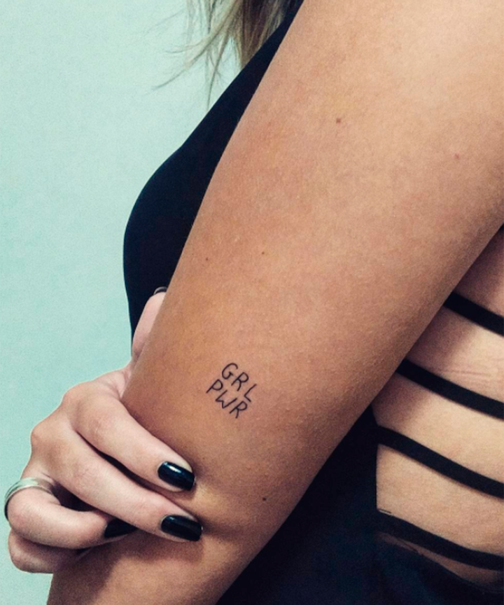 grl pwr feminist tattoo trend photos best designs