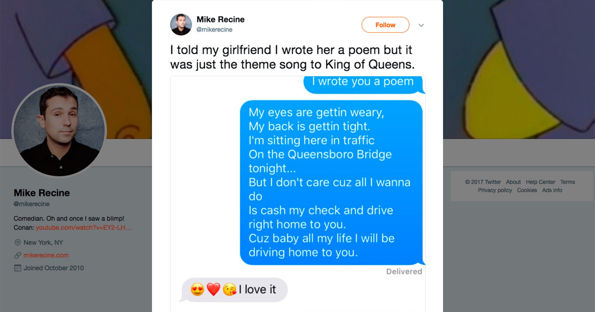 King Of Queens Theme Song Romantic Poem Boyfriend Troll