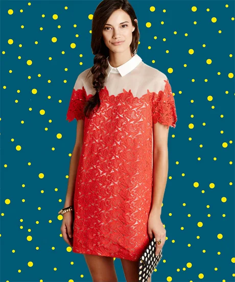 victoria lace dress Victoria Lace Fringe Mini Dress (White) main image 1