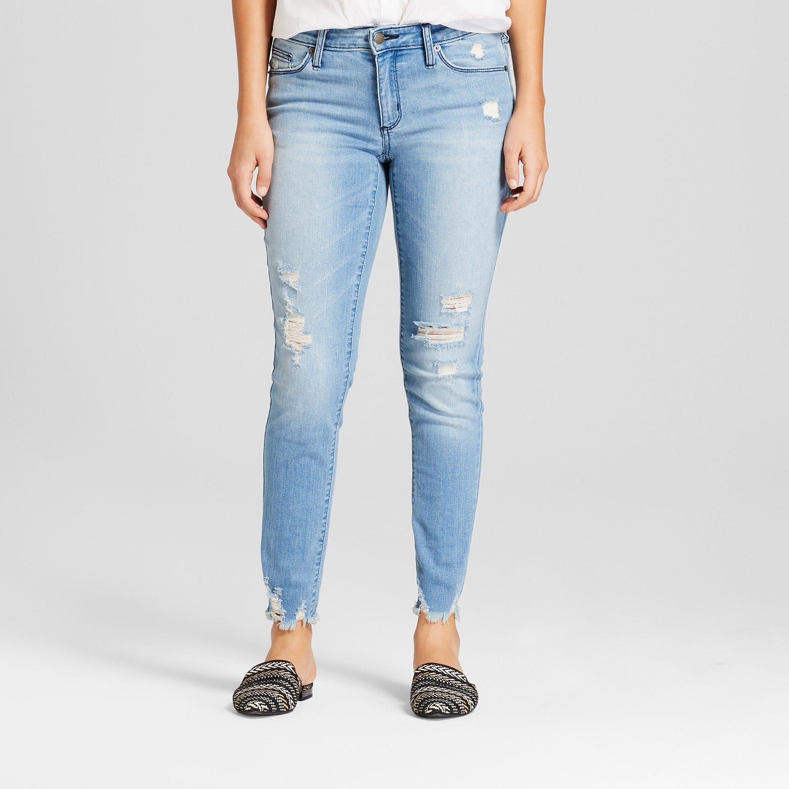 Universal Thread + MidRise Destructed Skinny Jeans