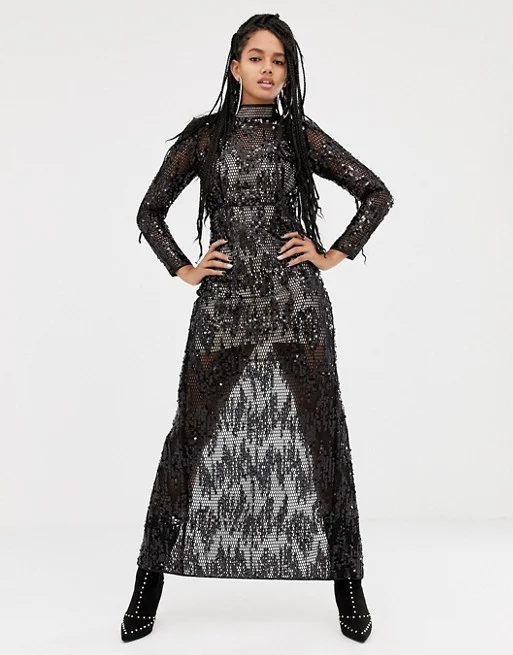 asos embellished maxi dress ASOS DESIGN double layer embellished maxi dress with floral embellishment in taupe