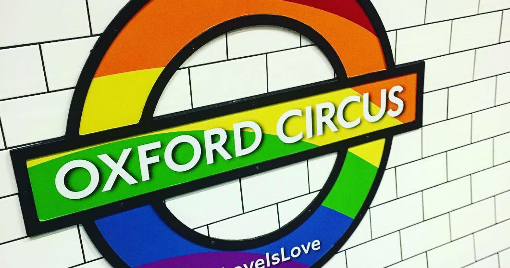 Pride in London Rainbow roundels on the tube