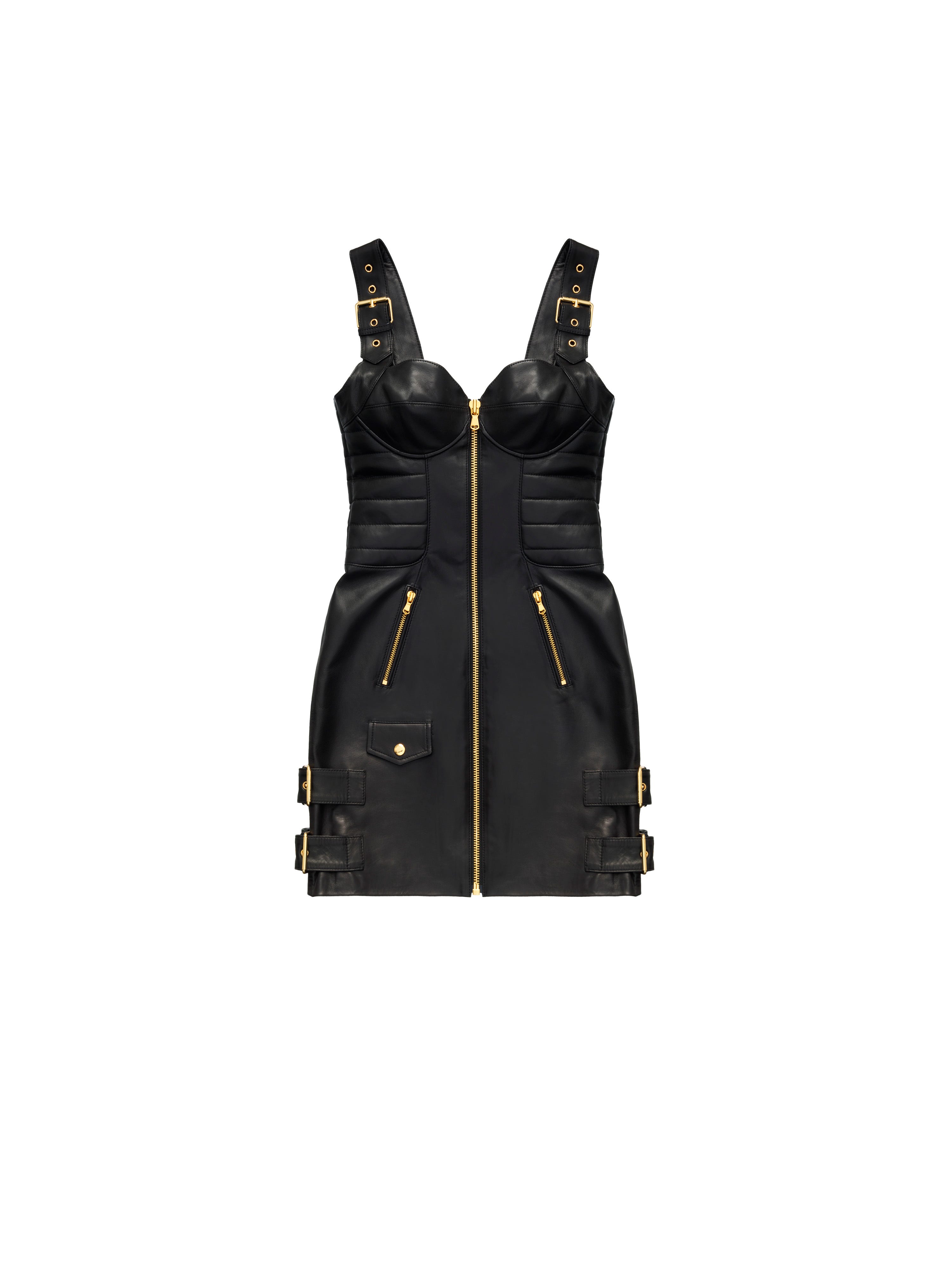 H M X Moschino Leather Dress Leather Dress