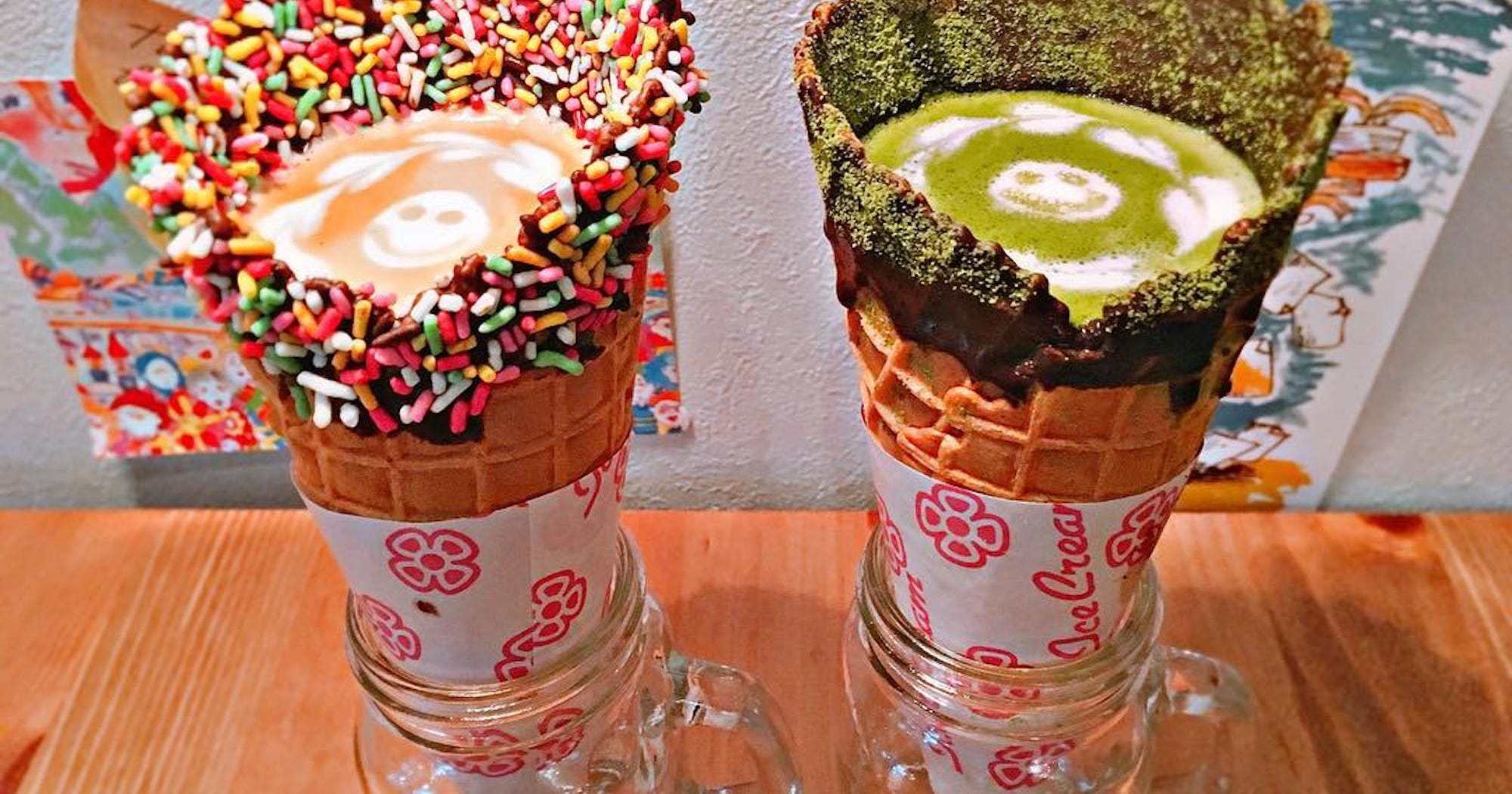 Coffee Cone Cafe Tokyo Japan, Coffee Ice Cream Cones