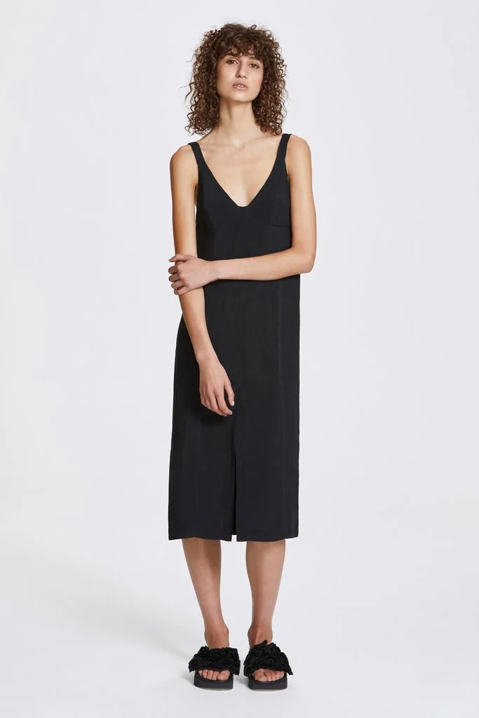 Her Line + Double Vent Slip Dress
