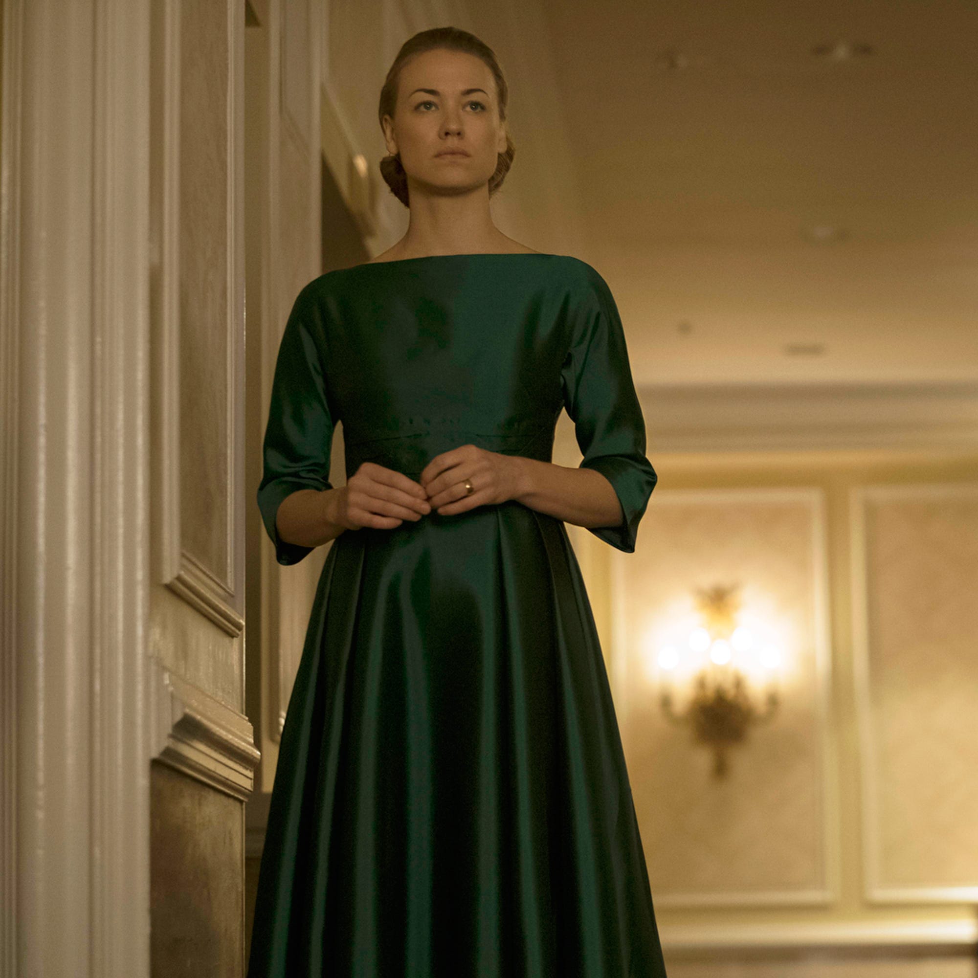 the handmaiden green dress The Handmaid's Tale June Osborne Cosplay Costume offred Gown Green Cloak Dress