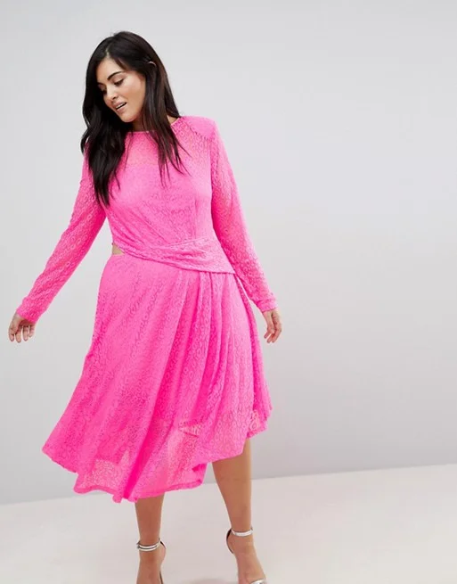 asos neon pink dress