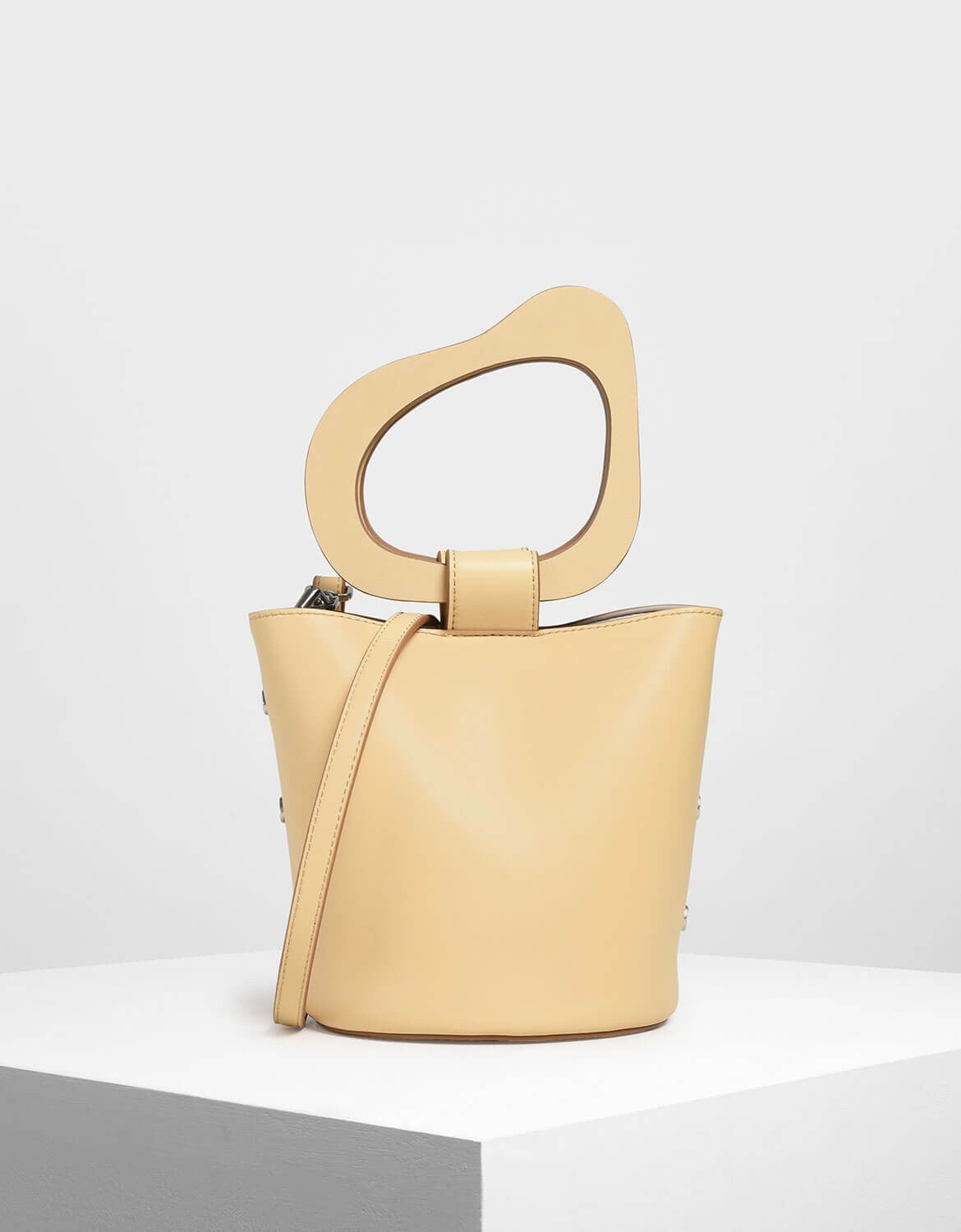 Charles & Keith + Sculptural Handle Bucket Bag