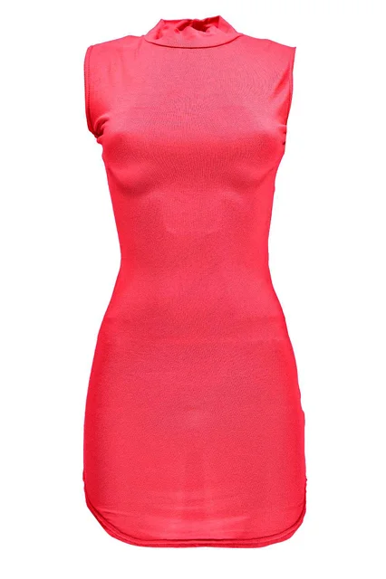 curved hem bodycon dress Boohoo + Mel High Neck Size:6 Medium