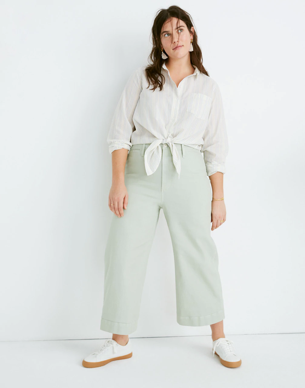 plus size wide leg crop pants