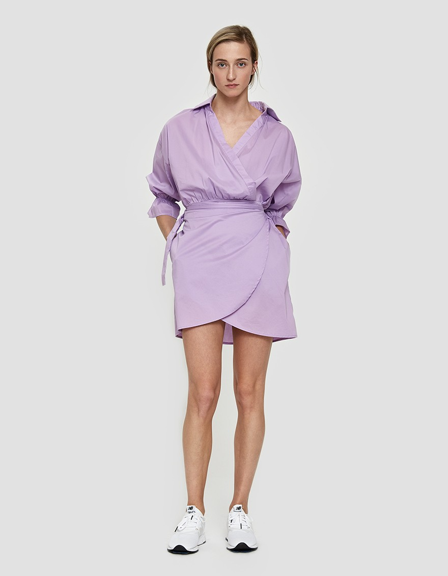 strapless open back dress Silvana Long Sleeve Wrap Mini Dress main image 1