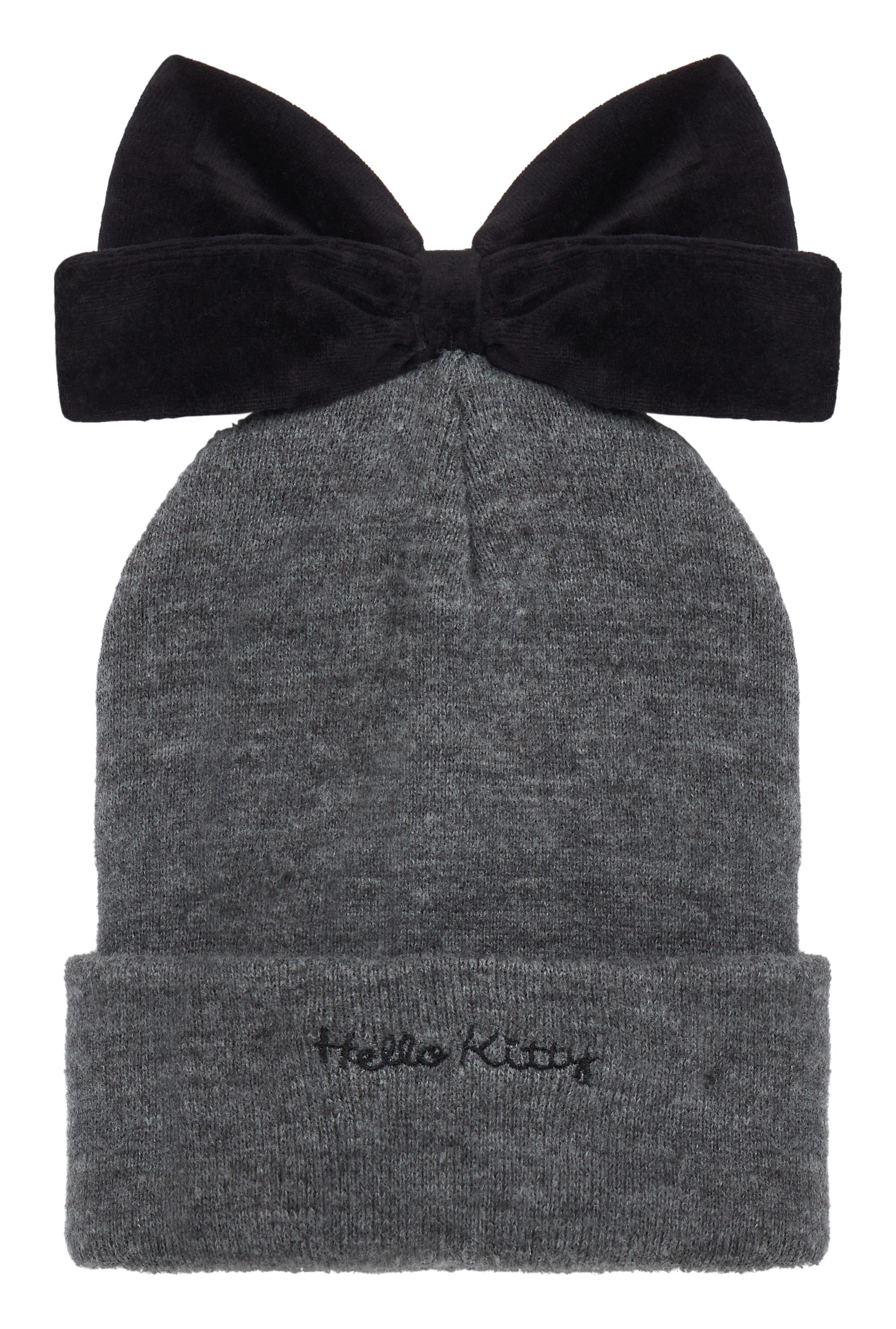 Hello Kitty X ASOS + Velvet Bow Beanie With Embroidery Detail