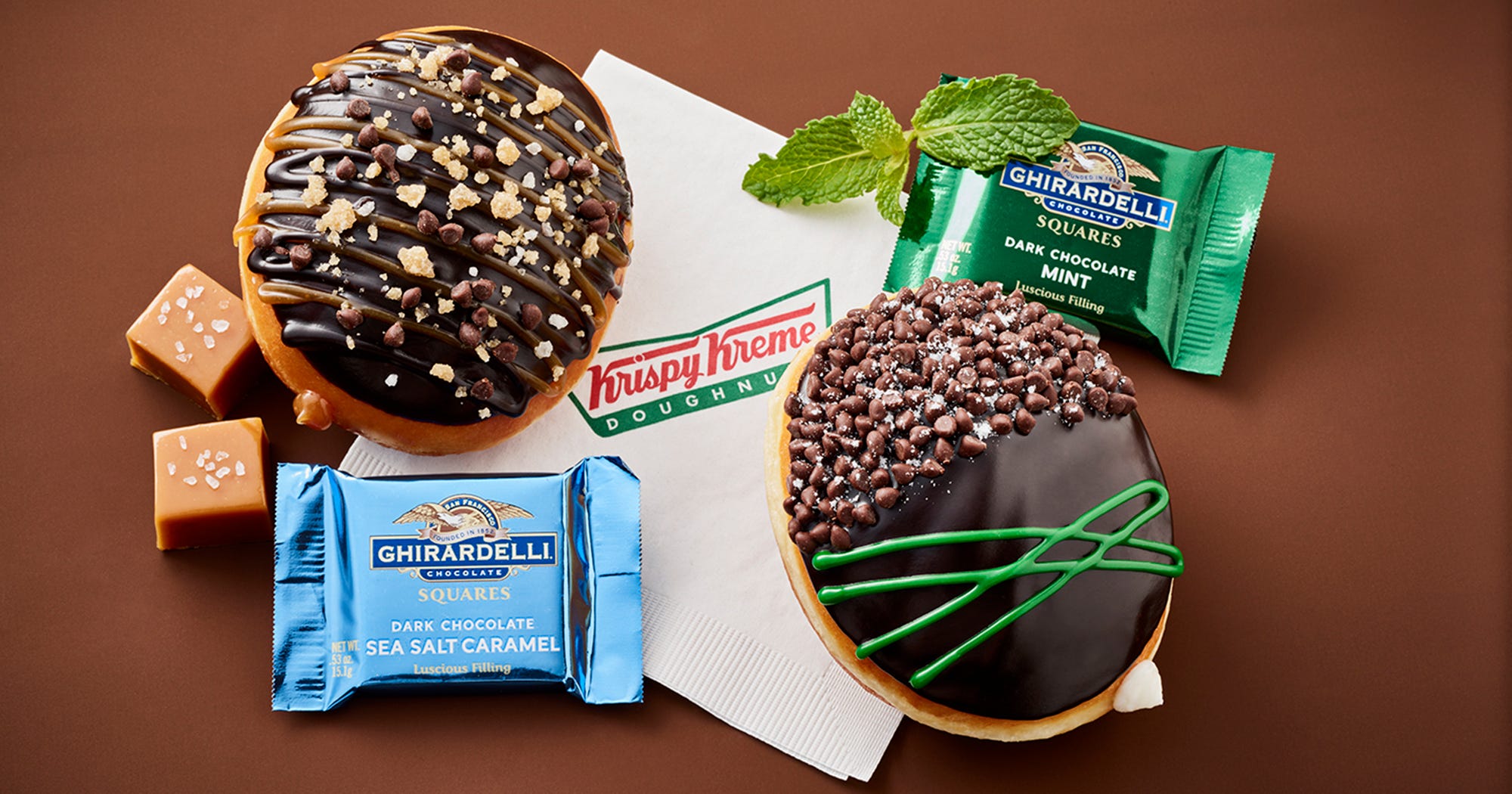 Ghirardelli Inspired Krispy Kreme Doughnuts