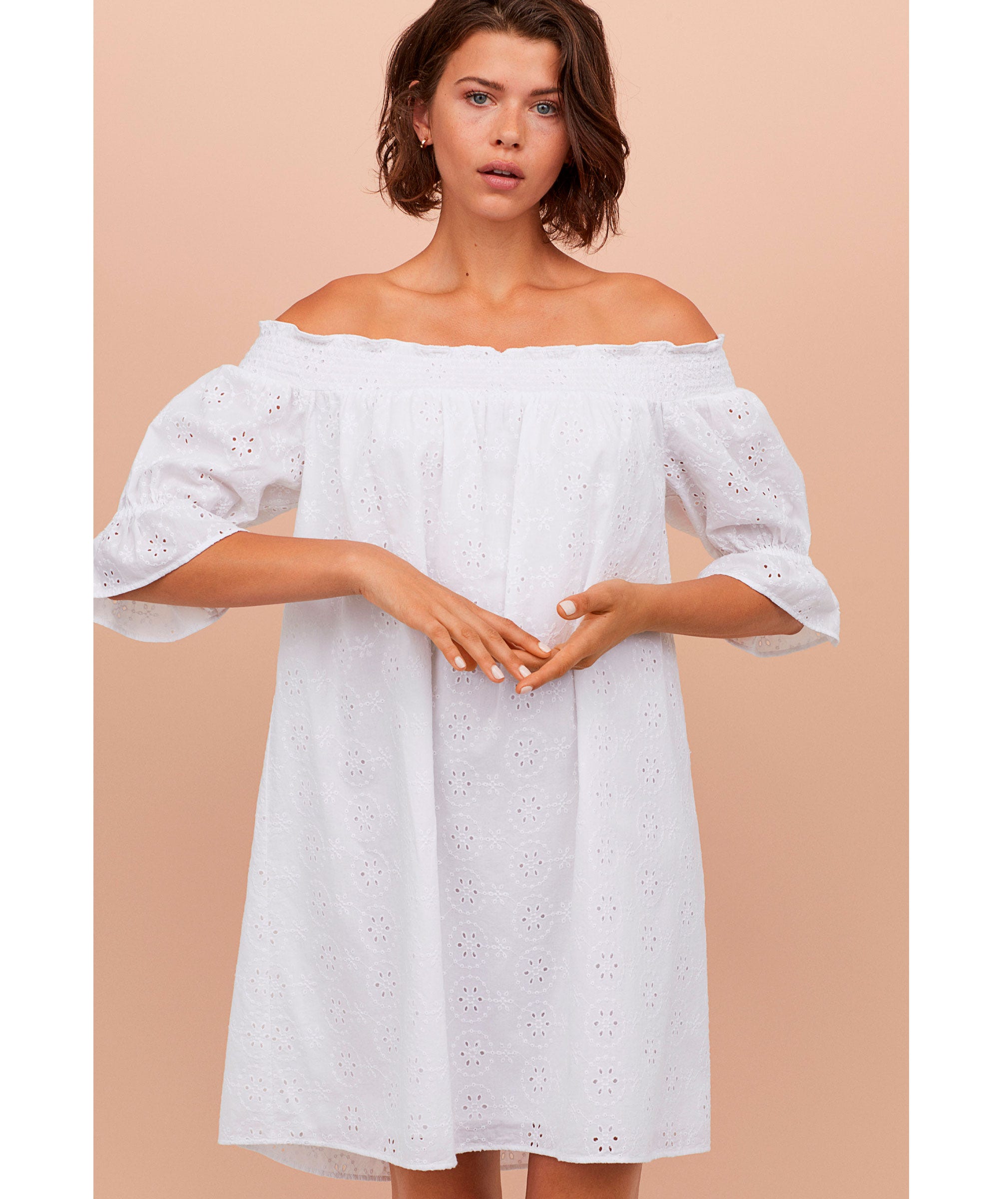 H&M + OffTheShoulder Cotton Dress
