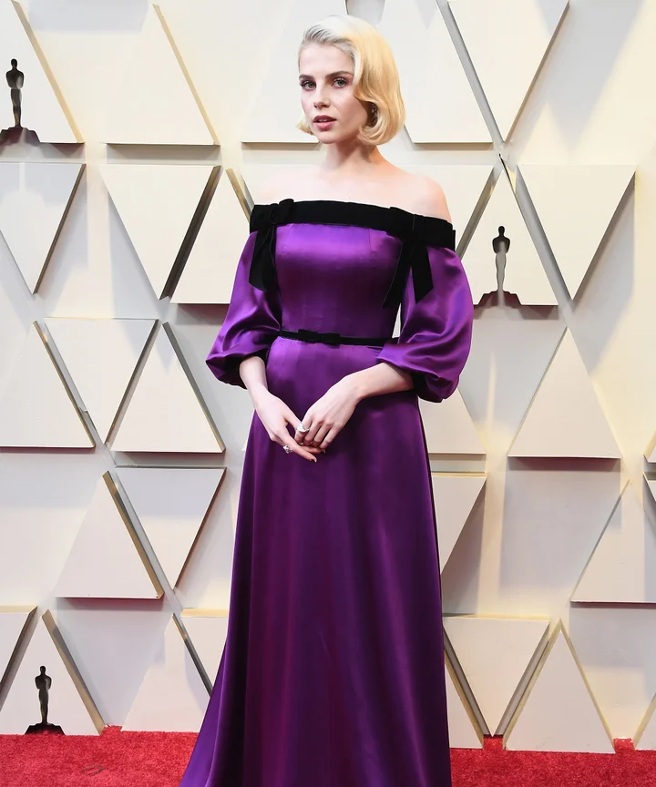 strapless open back dress Purple