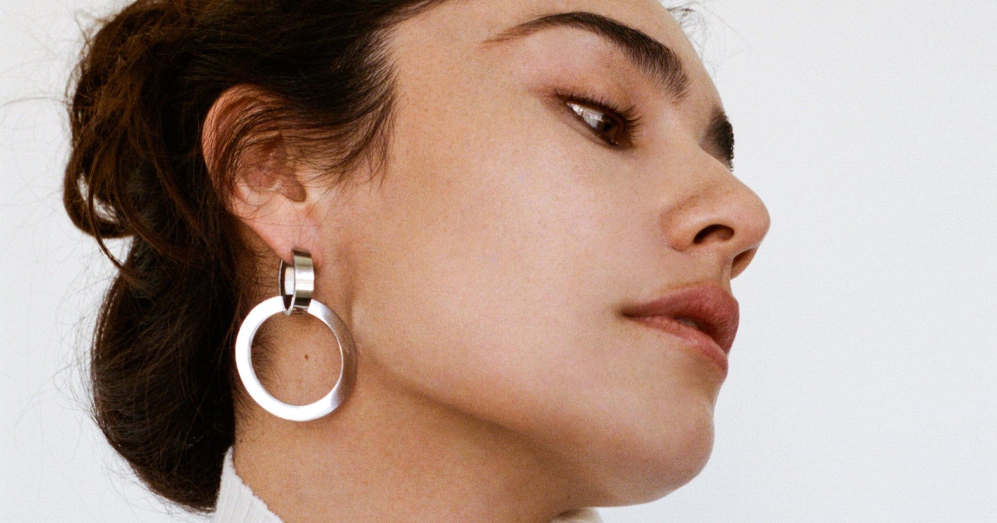 Hoop Earrings Silver Doorknocker Trend