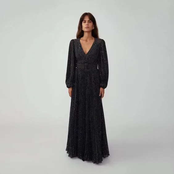 Fame and Partners + Pleated Maxi Dress