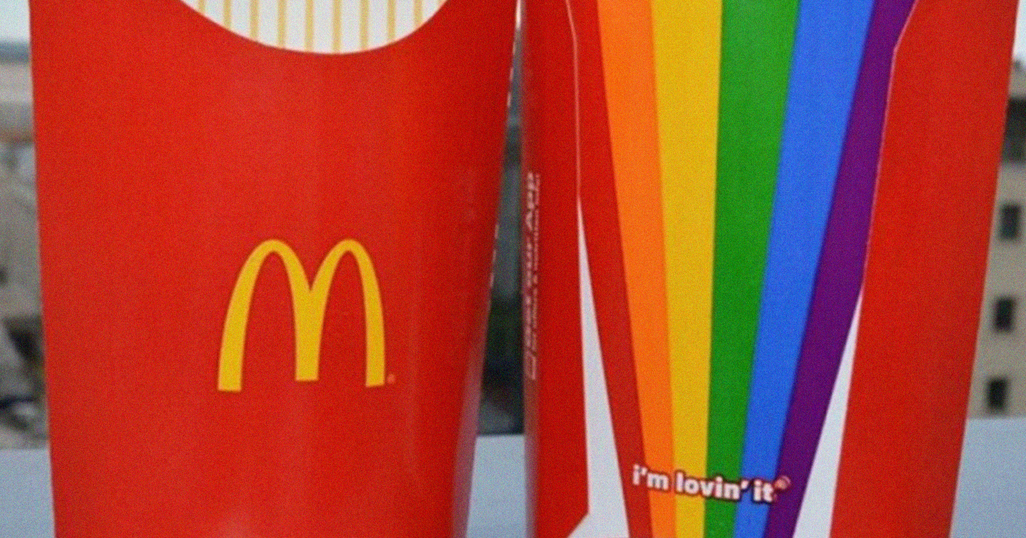 McDonalds Pride Month Rainbow French Fries Container