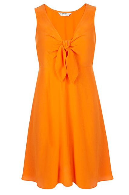 miss selfridge orange dress Miss Selfridge Satin Jacquard Lace Back Midaxi Slip Dress In Orange