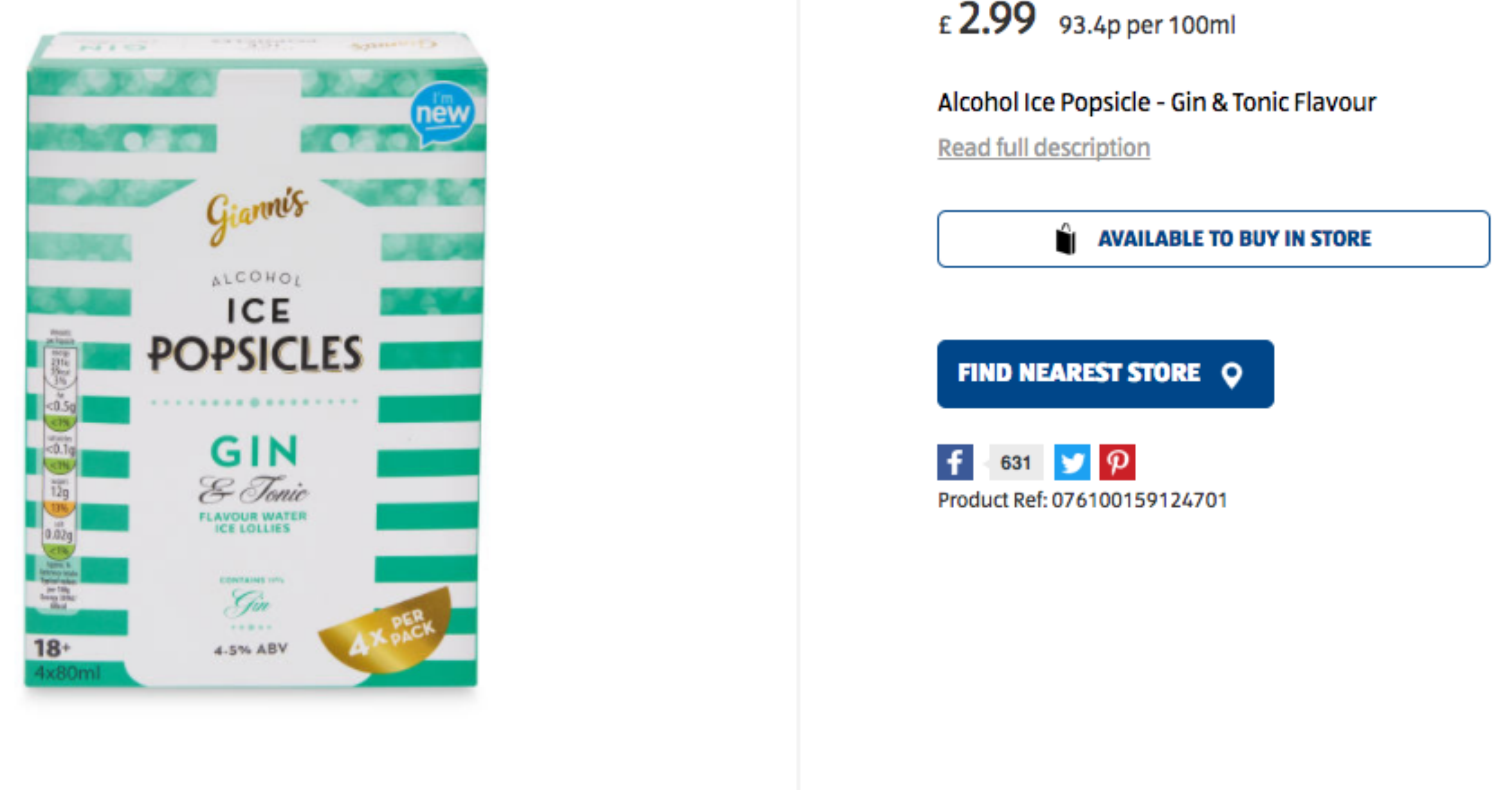 Gin & Tonic, Prosecco Popsicles On Sale At Aldi