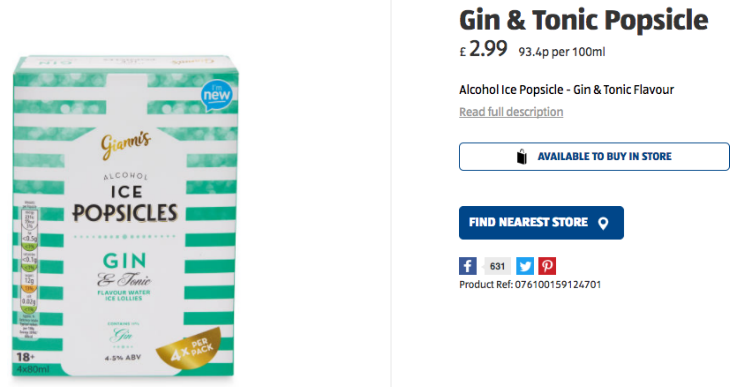 Gin & Tonic, Prosecco Popsicles On Sale At Aldi