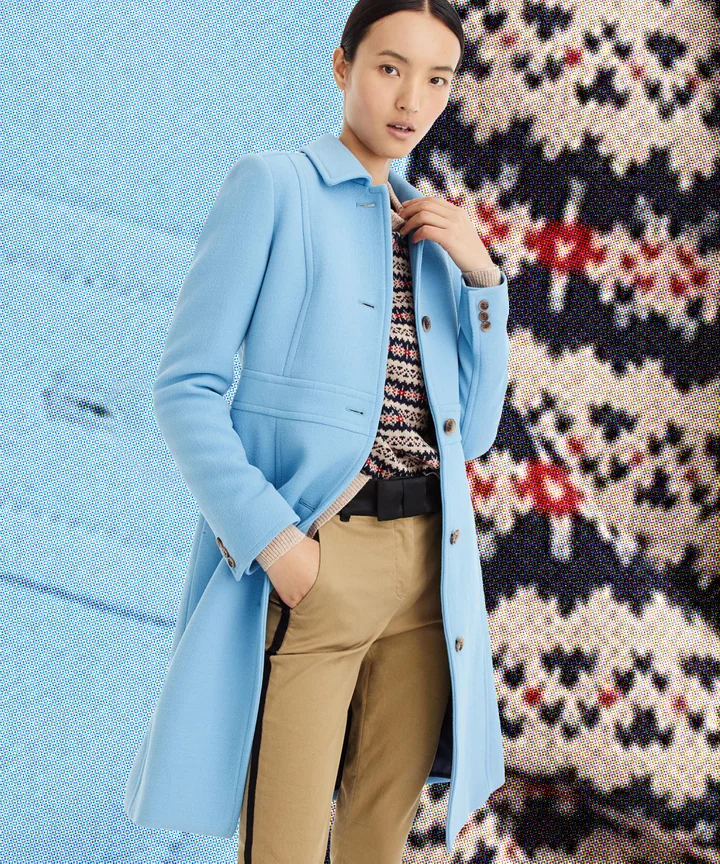 blue nordstrom j crew coat