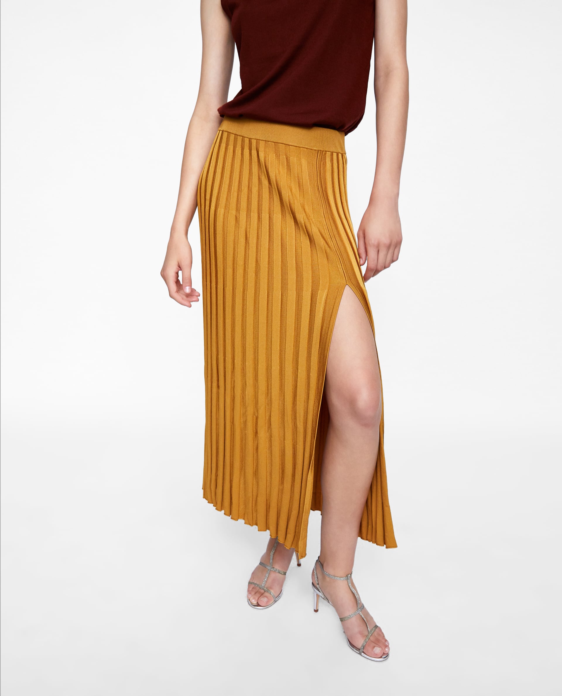 Zara + Ribbed Skirt with Vent