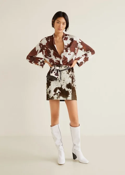 Mango + Leather Miniskirt