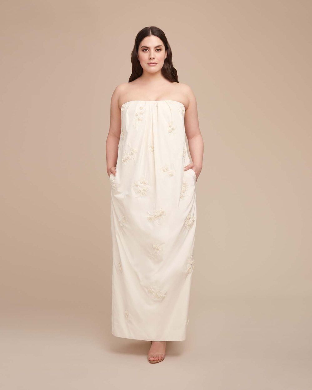 plus size floral embroidered dress Plus Size Colorful Wedding Dresses Whimsical Floral Tulle Gown, Illusi –  Viniodress main image 0