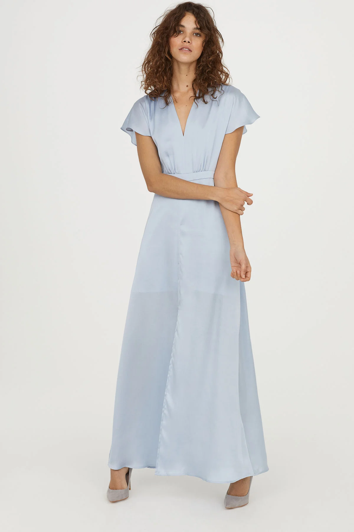 h&m blue silk dress Royal Blue Satin Midi Dress – Gabi Swimwear main image 0
