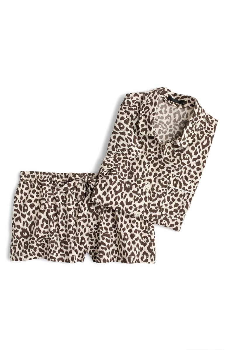 J.Crew + Leopard Print Cotton Pajamas