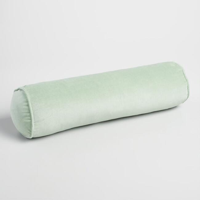 Cost Plus World Market Jadeite Velvet Bolster Pillow