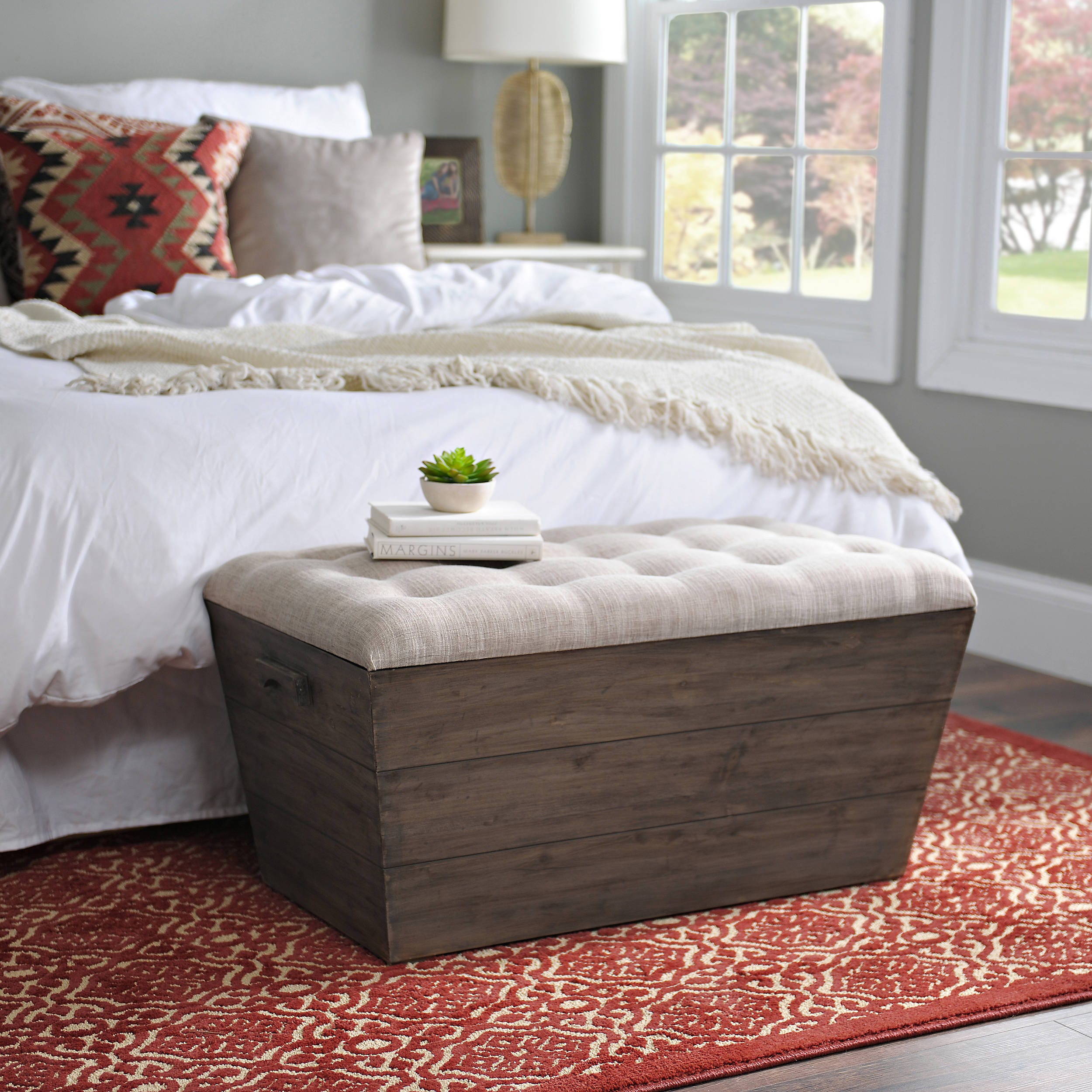 Kirkland + Slatted Wood Crate Bench