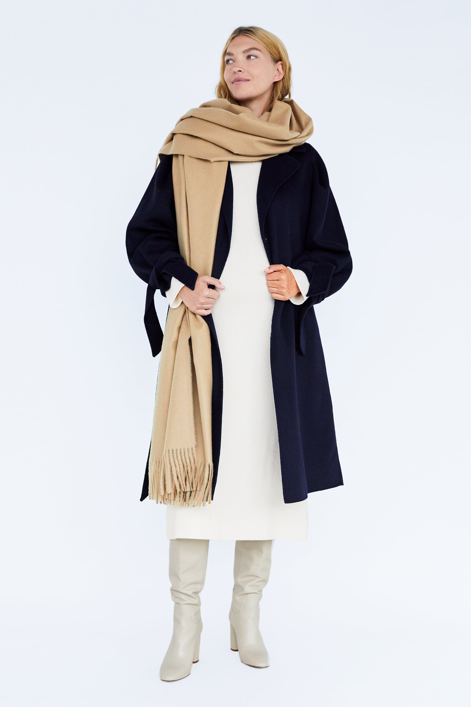 zara coat with tied sleeves