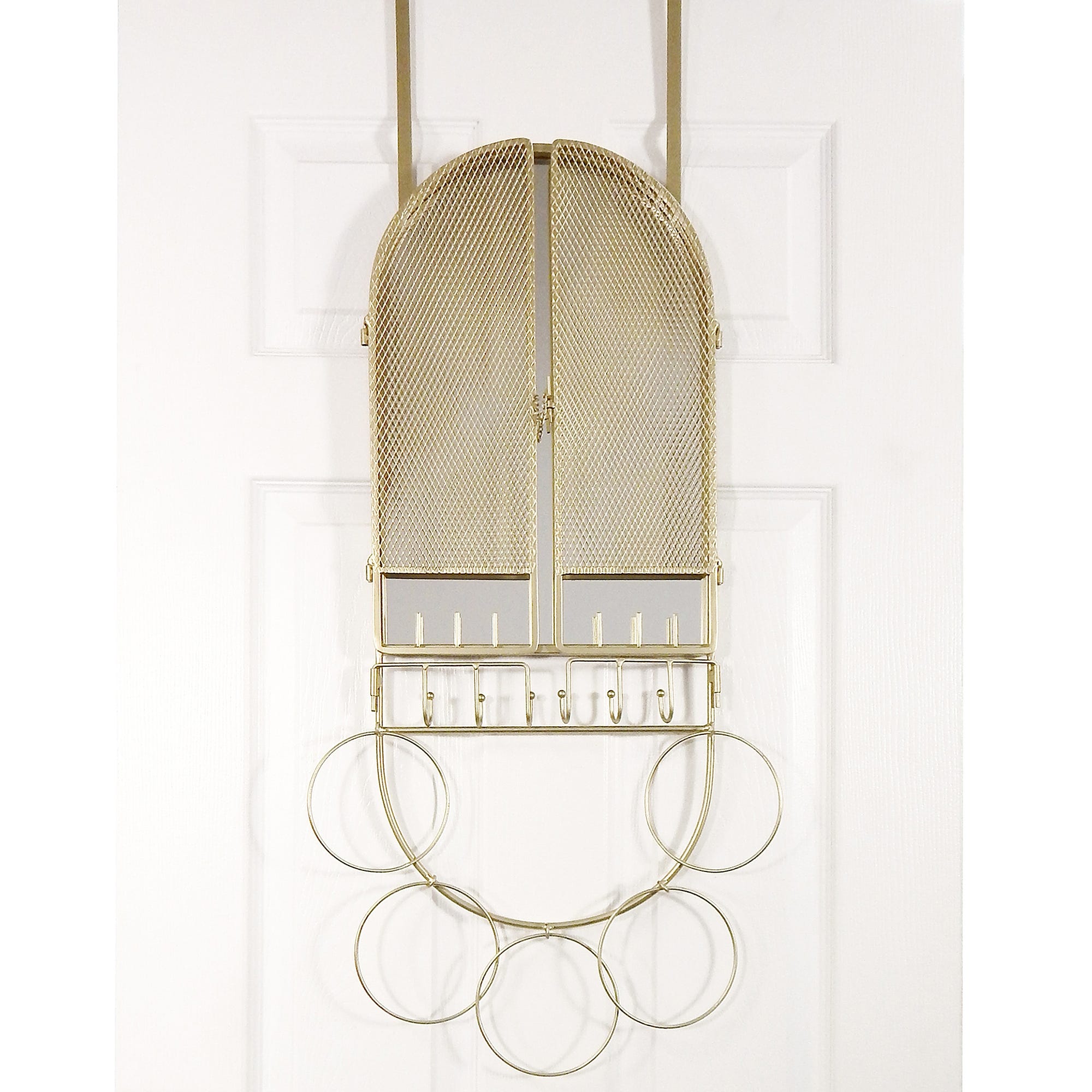 Generic + OvertheDoor Mirror & Jewelry Organizer (Champagne)
