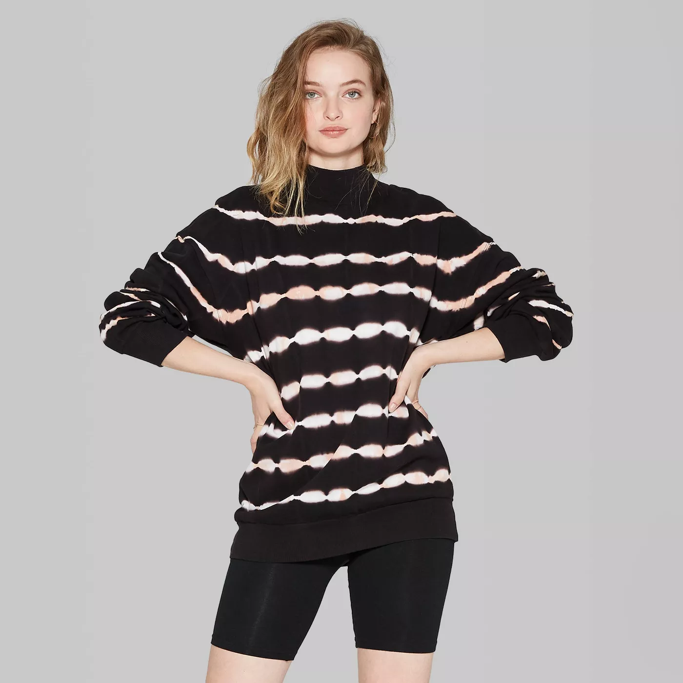Oversized Tie Dye Mock Turtleneck 