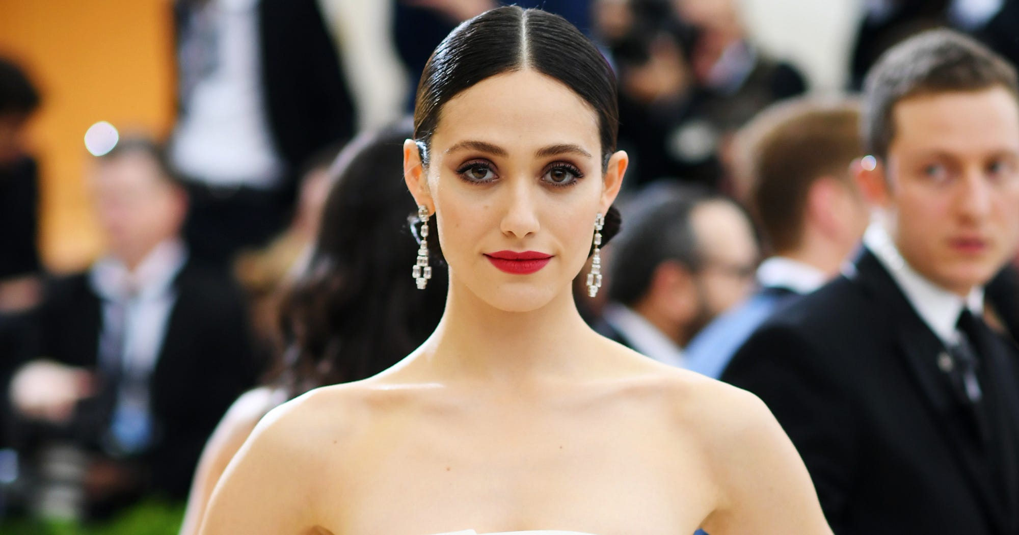 Emmy Rossum Wedding Dress Carolina Herrera Sam Esmail