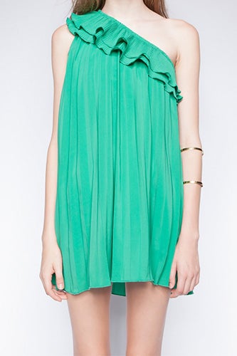 zara green one shoulder dress Zara Dress