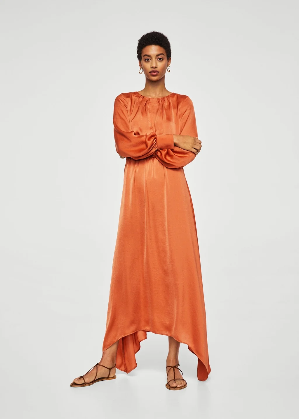 satin gown mango