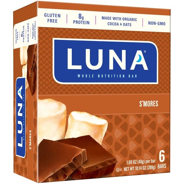 Luna Bar + Whole Nutrition Bar, S’mores, 1.69 Oz (6 CT)