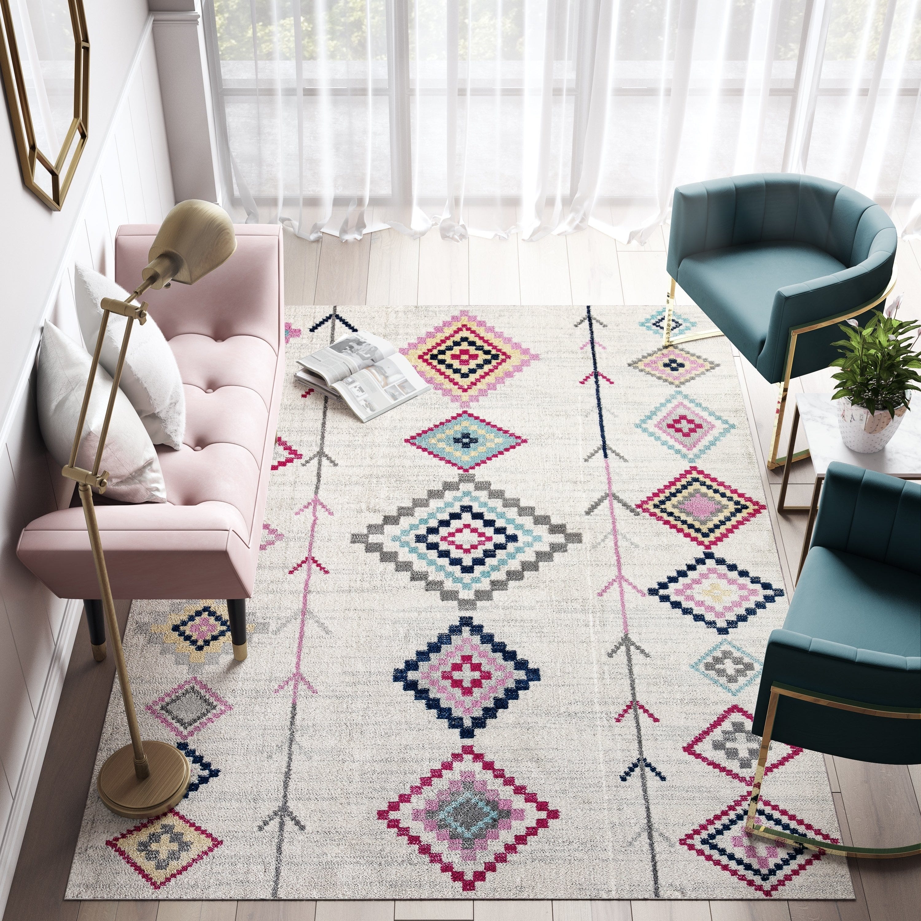 Cosmoliving By Cosmopolitan Boho Ivory Area Rug 5 215 7 Cosmopolitan Boho Ivory Area Rug
