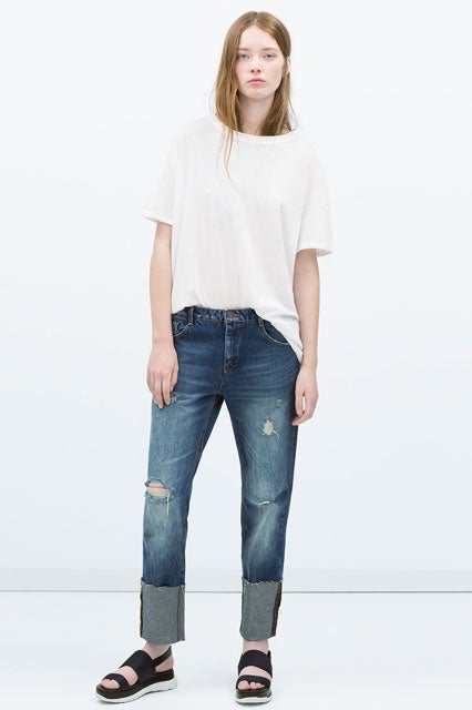 zara wide leg turn up jeans