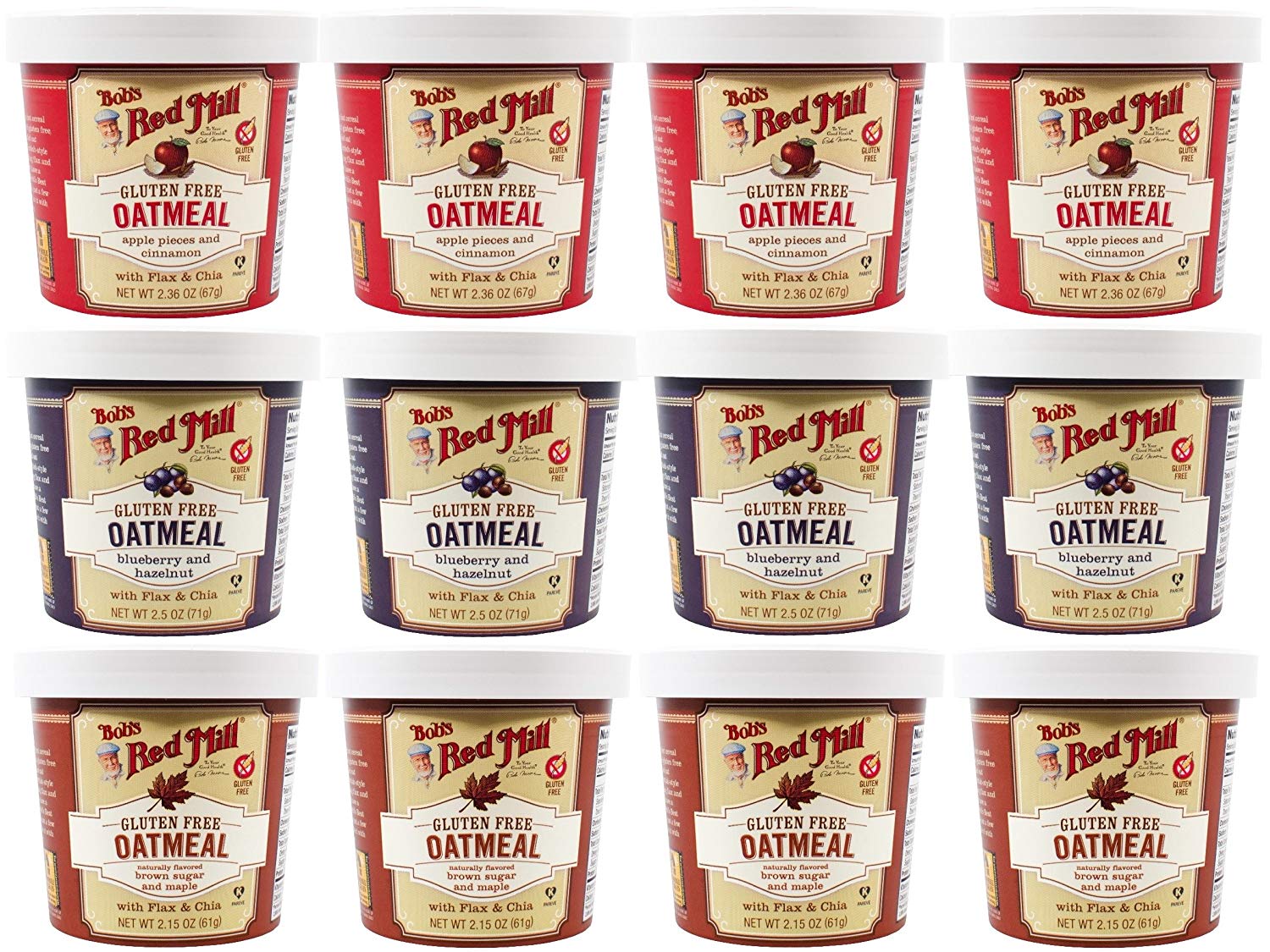 Bob’s Red Mill + GlutenFree, Flavored Oatmeal Cup Variety