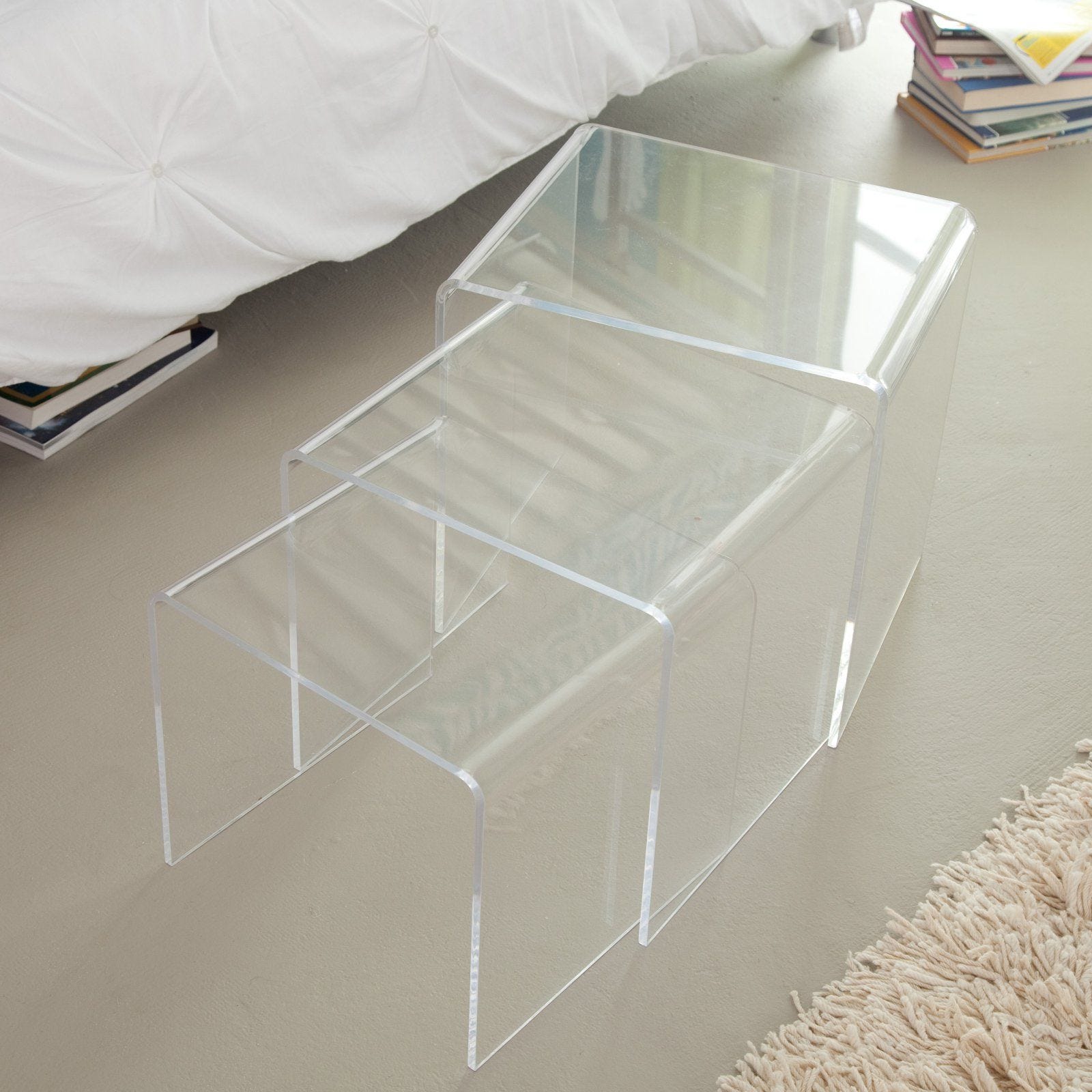 Baxton Studio + Baxton Studio Transparent Acrylic Nesting Tables