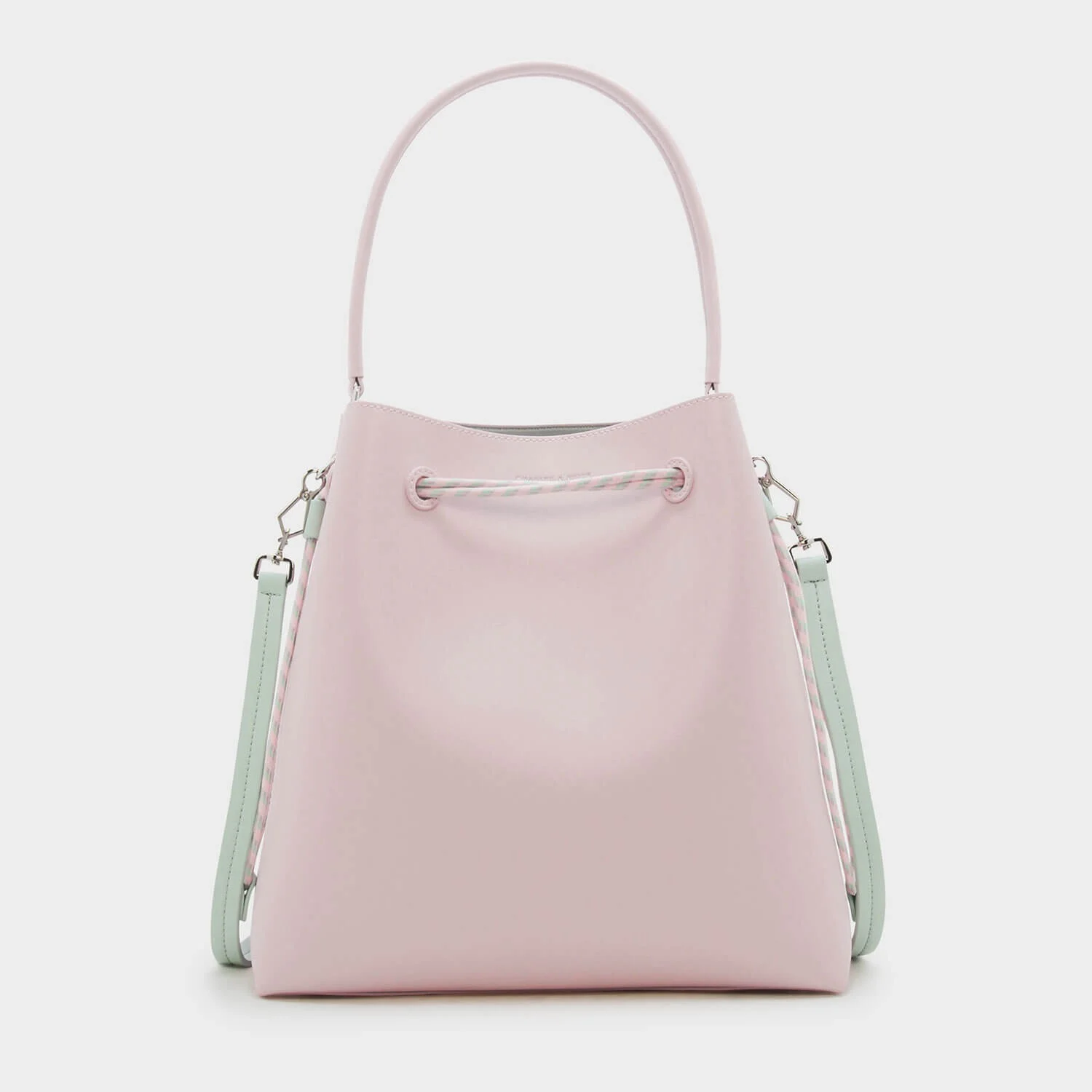 Charles & Keith + Pink Top Handle Bucket Bag