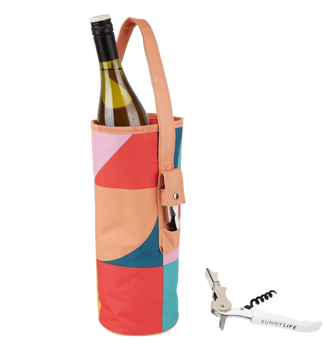 Sunnylife + Bottle Tote Cooler with Corkscrew Holder