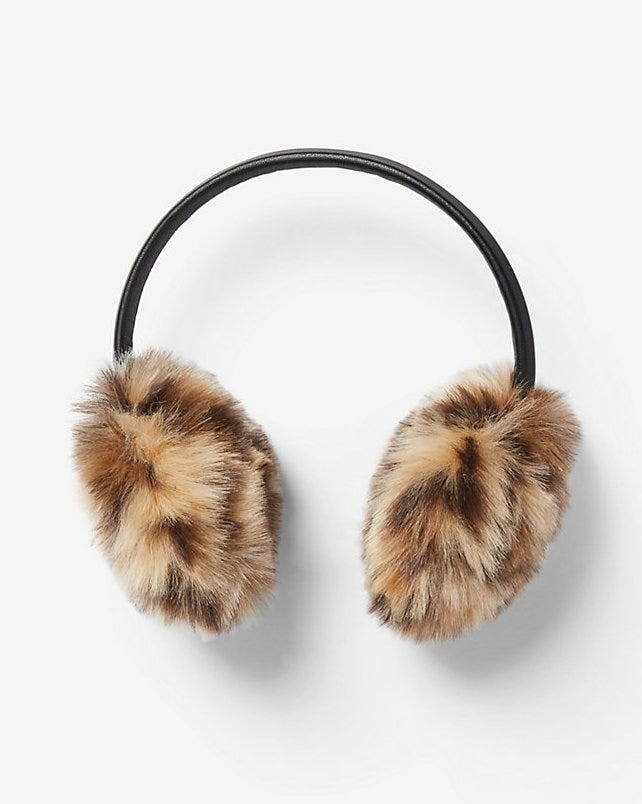 Express + Faux Fur Leopard Earmuffs