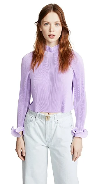 tibi pleated crop top